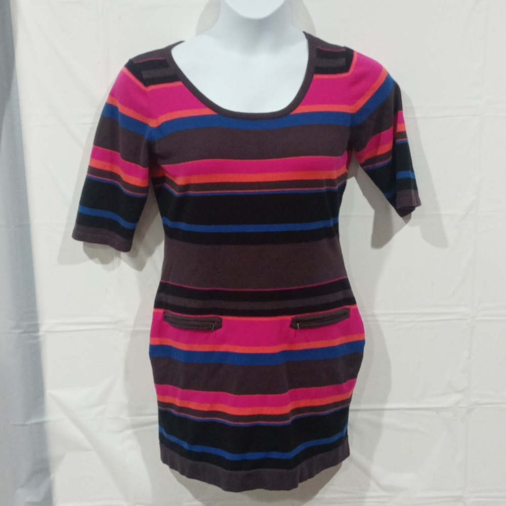 Romeo & Juliet Couture multi colored striped mini dress